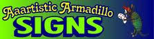 Aaartistic Armadillo Signs Logo