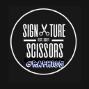 Signature Scissors Graphics Logo