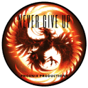 Never Give Up Phoenix Productions Logo