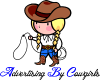 Advertising by cowgirls logo